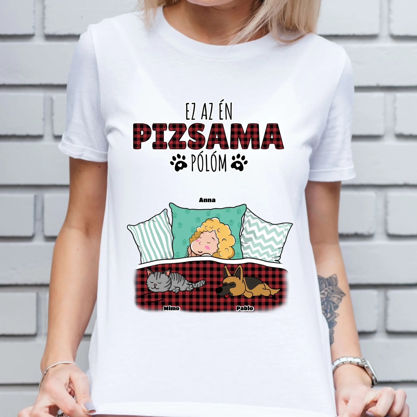 Hivatalos alvós póló egyedi gazdi és házi kedvenc design 4 - macska és kutya póló - férfi, női