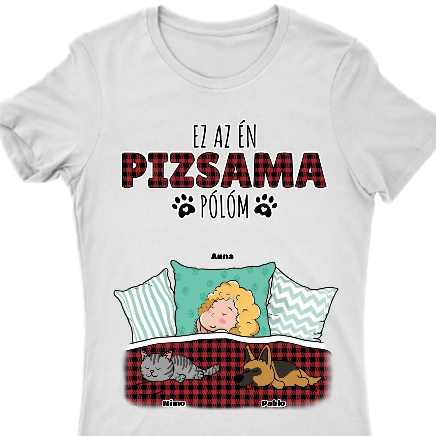 Hivatalos alvós póló egyedi gazdi és házi kedvenc design 4 - macska és kutya póló - férfi, női