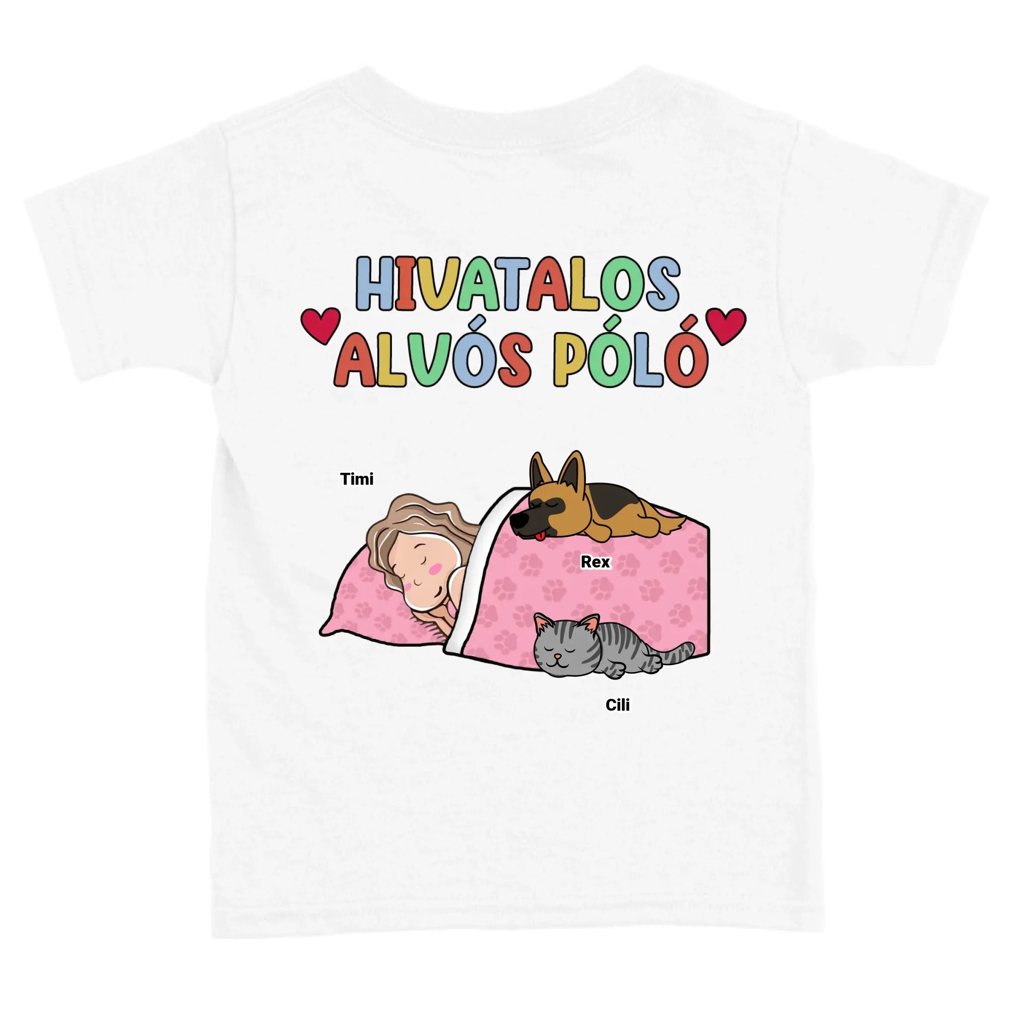Hivatalos alvós póló egyedi gazdi és házi kedvenc macskával és kutyussal póló - női, férfi