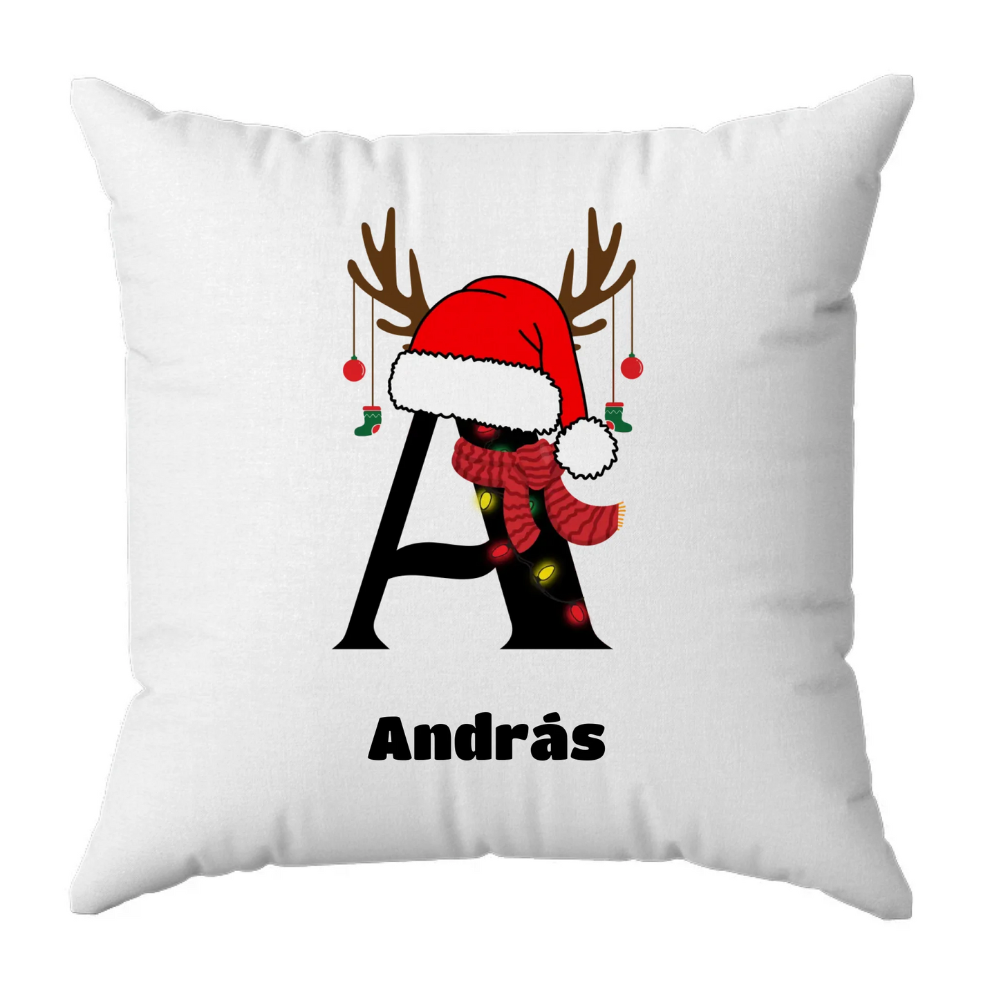 Egyedi monogramos és neves párna - sapis