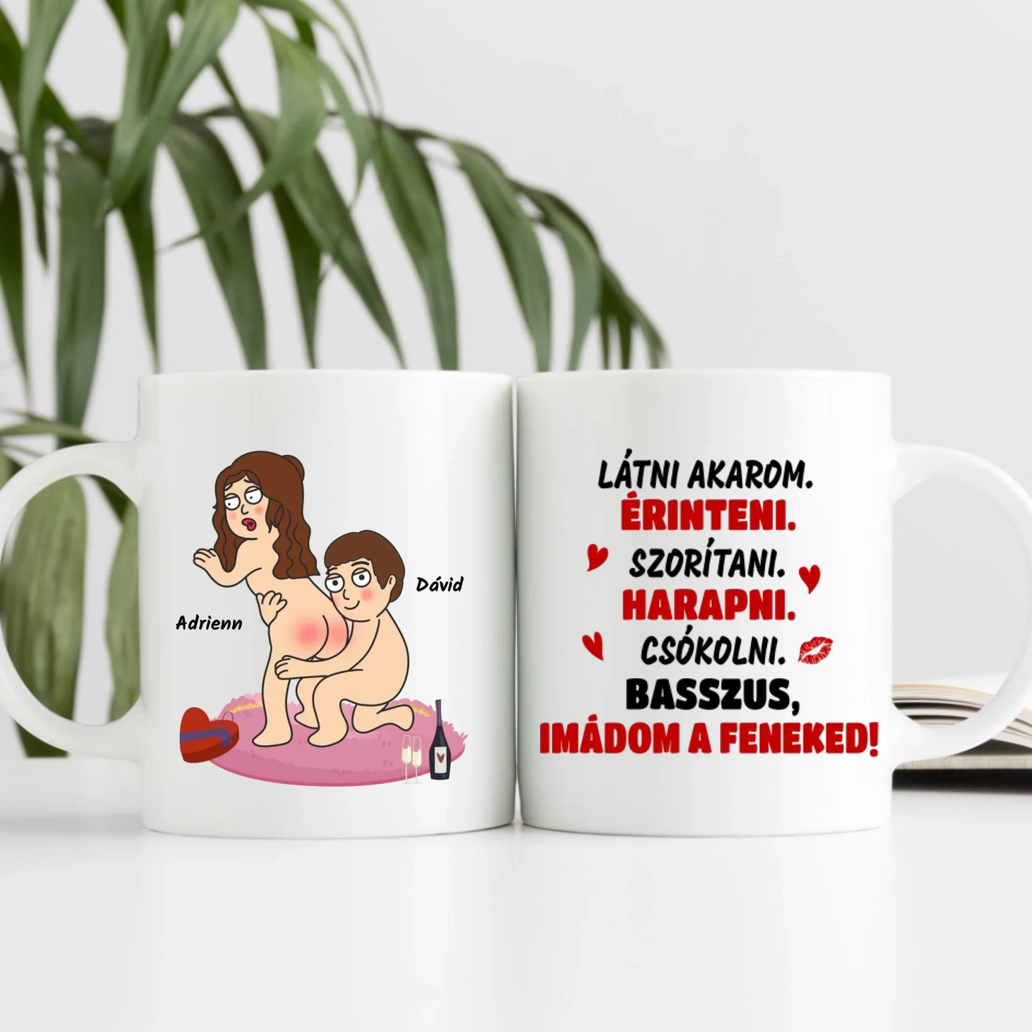 Egyedi - Látni akarom, érinteni, szorítani, harapni, csókolni, Basszus, imádom a feneked! - bögre