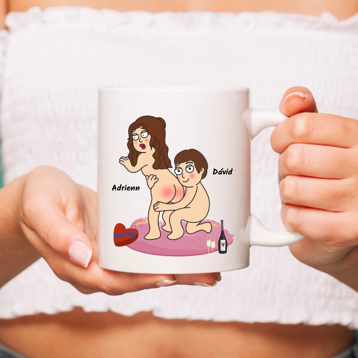 Egyedi - Látni akarom, érinteni, szorítani, harapni, csókolni, Basszus, imádom a feneked! - bögre