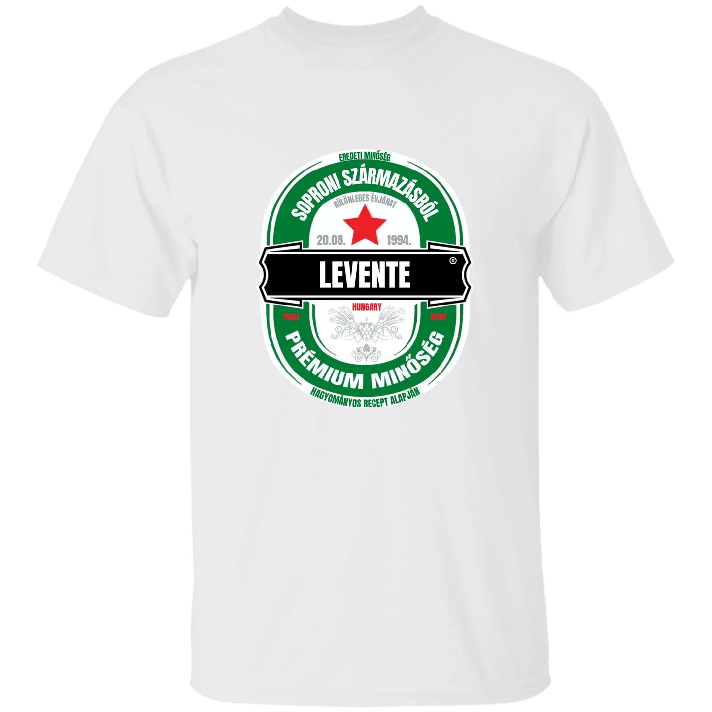 Egyedi neves sörös címkés férfi póló